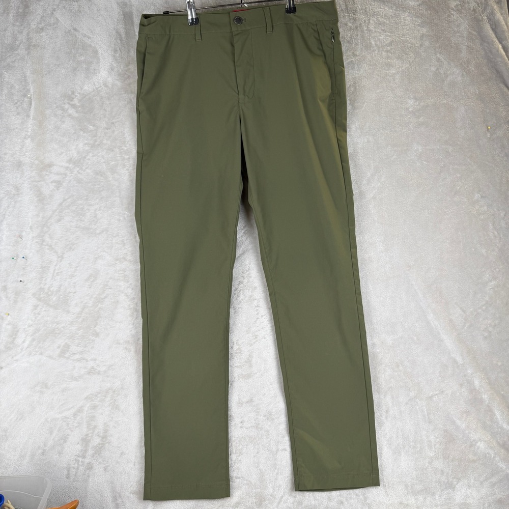 Untuck Pant Classic Mens 35x29 Olive Green Technical Chino Stretch